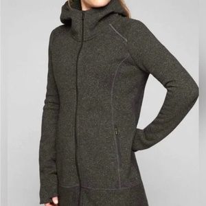 Athleta CYA Stronger 2 Fleece Long Jacket Dark Gray Large